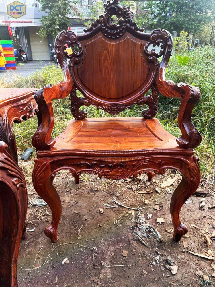 Bộ bàn ghế Louis gỗ cẩm lai PD147CM