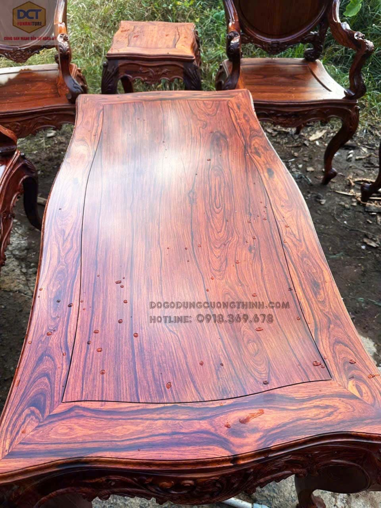 Bộ bàn ghế Louis gỗ cẩm lai PD147CM