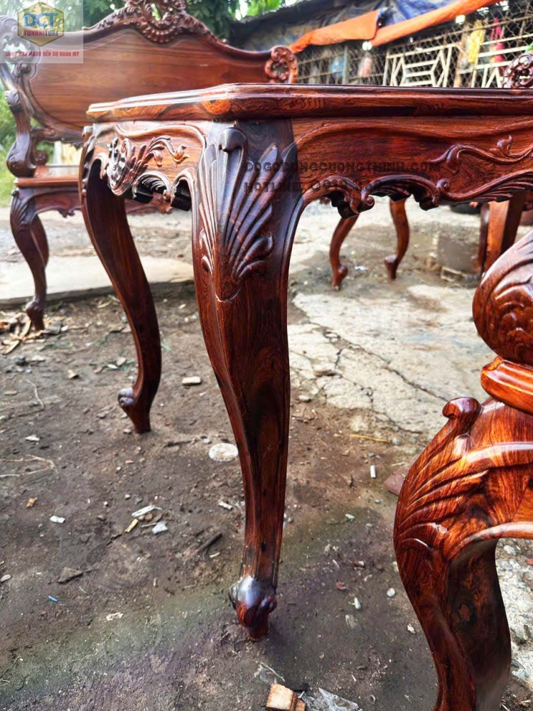 Bộ bàn ghế Louis gỗ cẩm lai PD147CM