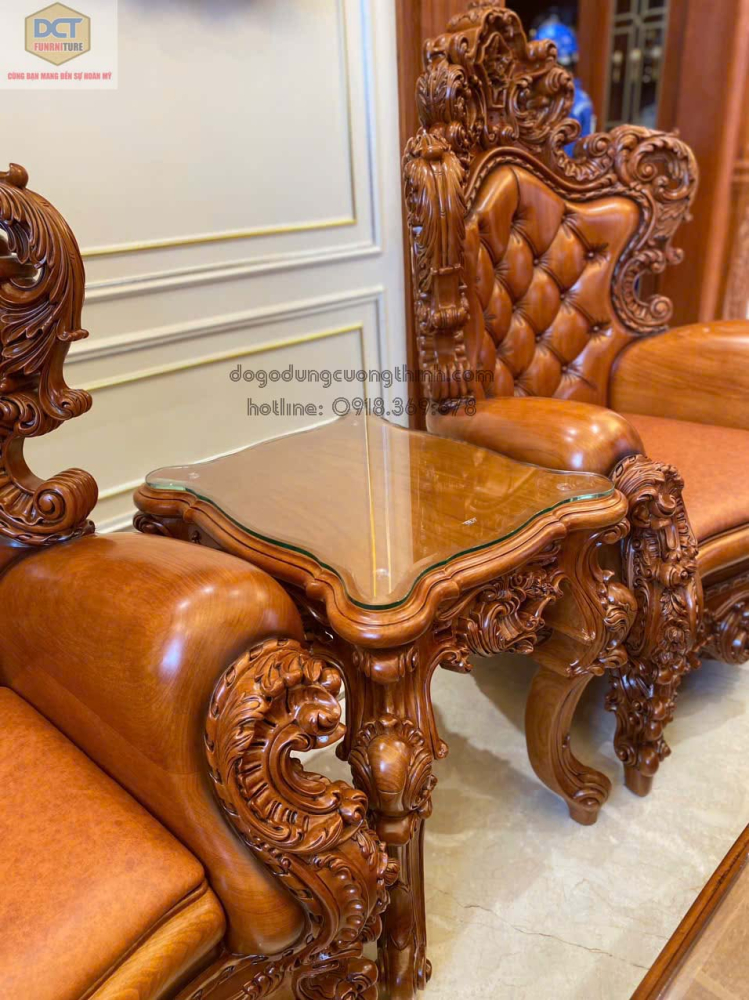 Bộ sofa hoàng gia gỗ gõ đỏ đẳng cấp PD145GD
