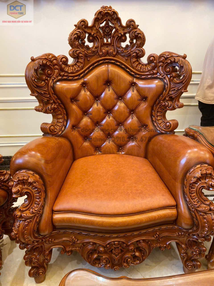 Ghế sofa hoàng gia gỗ gõ đỏ đẳng cấp PD145GD