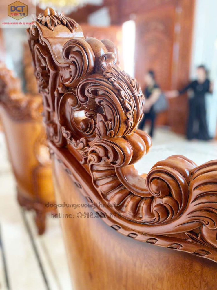 Bộ sofa hoàng gia gỗ gõ đỏ đẳng cấp PD145GD