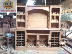 kệ rượu gõ đỏ sang trọng