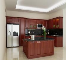 tủ bếp gỗ giáng hương