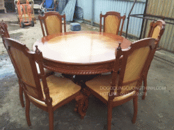 Bộ bàn ăn Căm Xe Gõ đỏ cao cấp BA 18