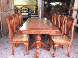 Bộ Bàn ăn Căm Xe mặt Gõ đỏ BA21