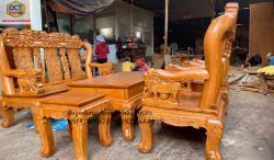 bàn ghế phòng khách chạm voi