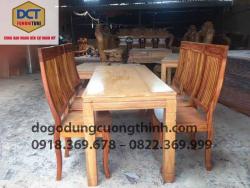 bộ bàn ghế ăn gõ đỏ