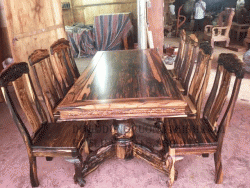 bàn ghế ăn mun sọc