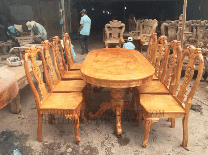 bàn ghế ăn gỗ gõ đỏ