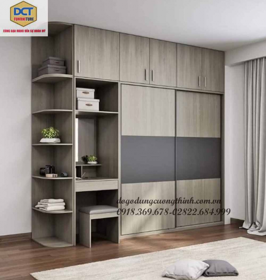 Tủ áo cánh trượt MDF hiện đại